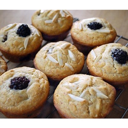 Blackberry Vanilla Almond Muffins
