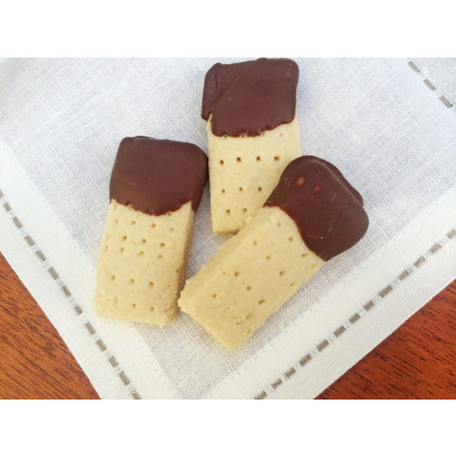 Chocolate-Dipped Scotch Shortbread Cookies