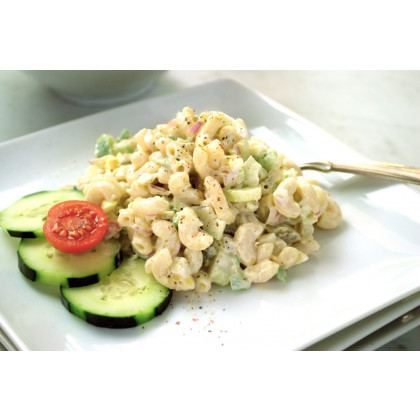 Classic Macaroni Salad with Homemade Sweet and Spicy Pickle Relish