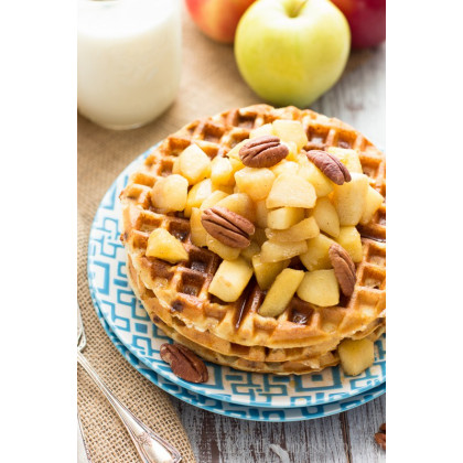 Cinnamon Chip Waffles with Caramelized Apples