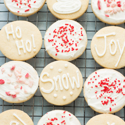 Sugar Cookies with Peppermint Buttercream