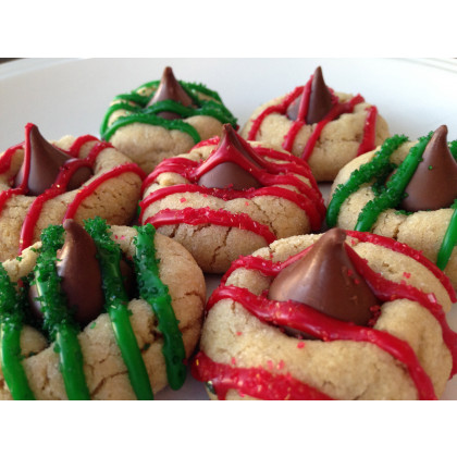 Holiday Peanut Butter Kiss Cookies