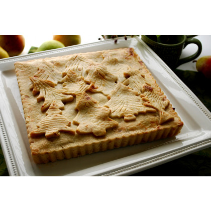 Pear Apricot Slab Pie with Crystallized Ginger Crust