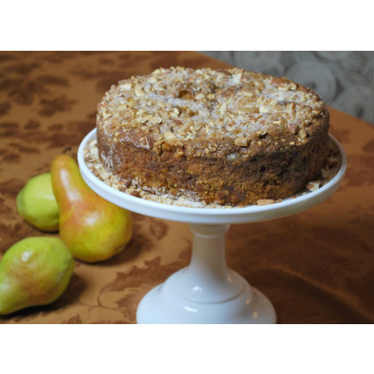 Spiced Pear Cake with Almond-Ginger Streusel